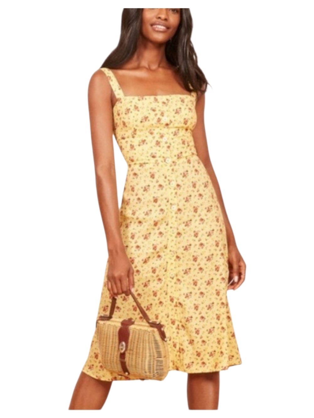 Reformation Persimmon Dress "Zinnia" floral print. Size 10, NWT w/defects